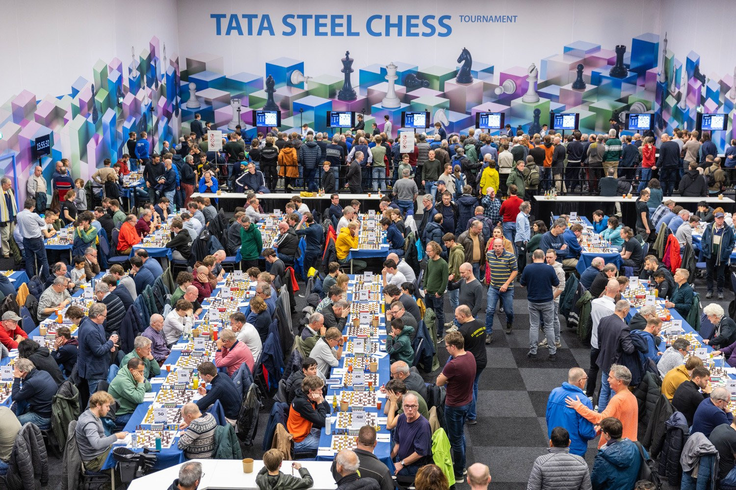 Speelzaal Tatasteel Chess Tournament (foto Org)