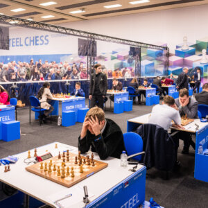 Zowel de Challengers als de Masters strijden op het podium bij het Tata Steel Chess Tournament 2026 (foto org)
