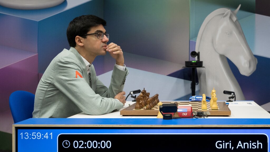 Anish Giri in Wijk aan Zee 2026 - foto Frans Peeters