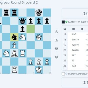 Partij diagram NK Online ABC tussen Pranav en Gustav
