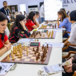 Het Nederlandse vrouwenteam tegen Turkije in ronde 7 van de Schaakolympiade 2026