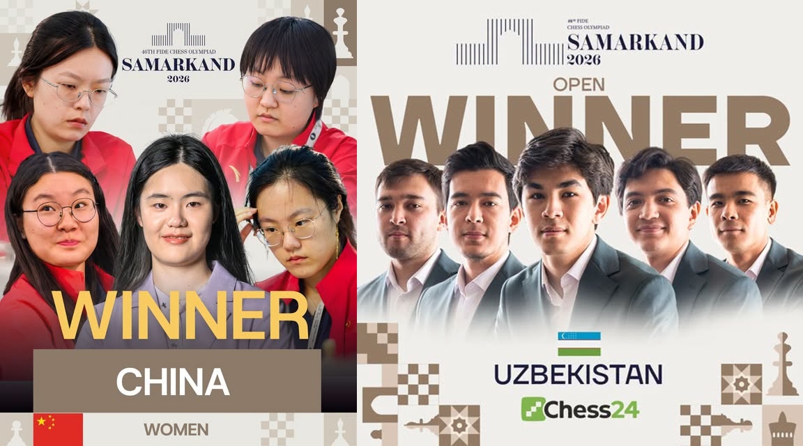 China en Oezbekistan winnen de Schaak Olympiade